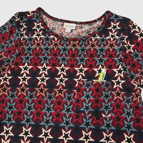 LulaRoe T-shirt Dress All Over Stars Print Flowy Knee Length Fun Size XS - Picture 5 of 9